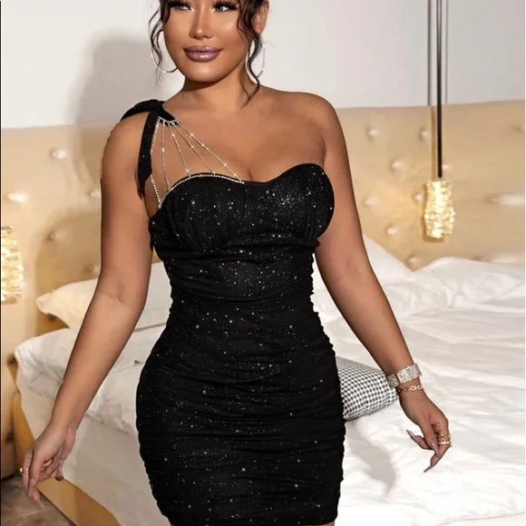 glitter ruched bodycon dress PRETTYGARDEN Women's Maxi Bodycon Dresses Strapless Tube Top Slit Flor